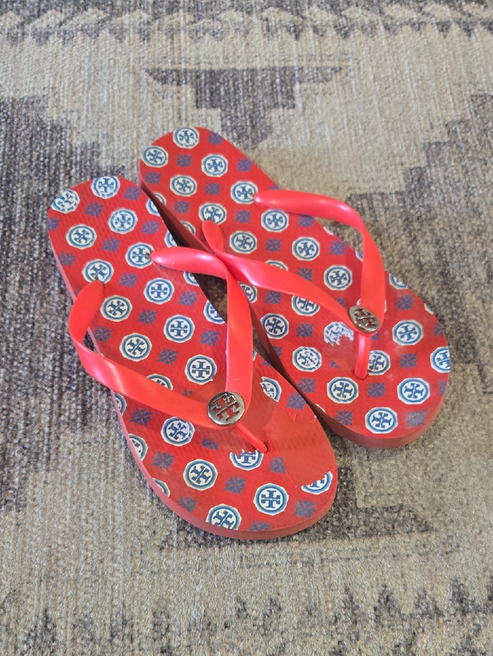 Tory Burch Red Flip-Flop Sandals